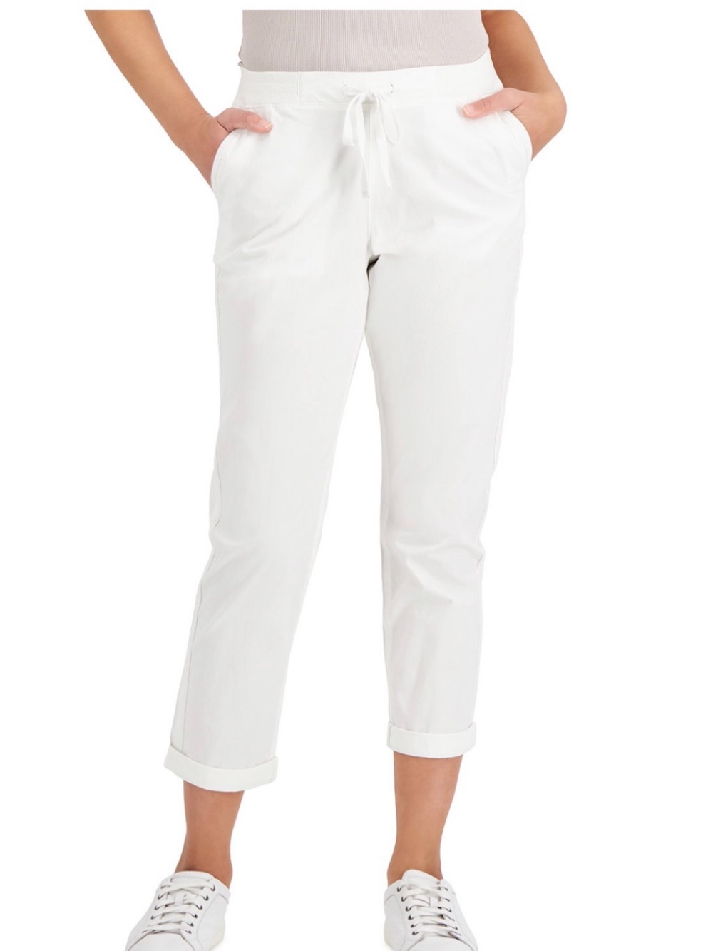 Style & Co. Petite Pull-On Cuffed Twill Ankle Pants